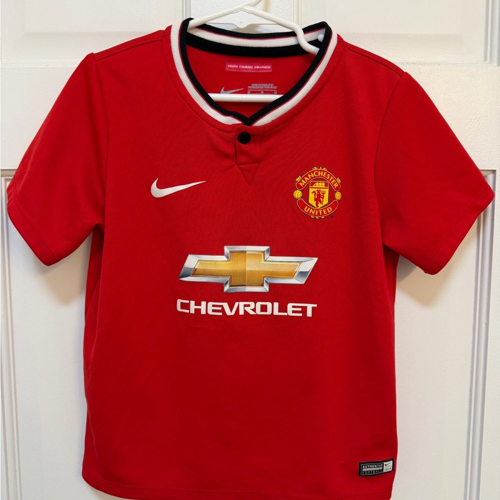 Nike Kids Red Manchester‎ Home 14/15 Soccer Jersey Size 5-6